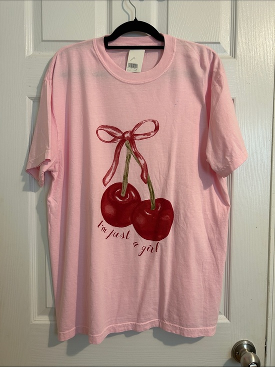 Comfort Colors Tops - Comfort Colors Pink Cherry Graphic Tee